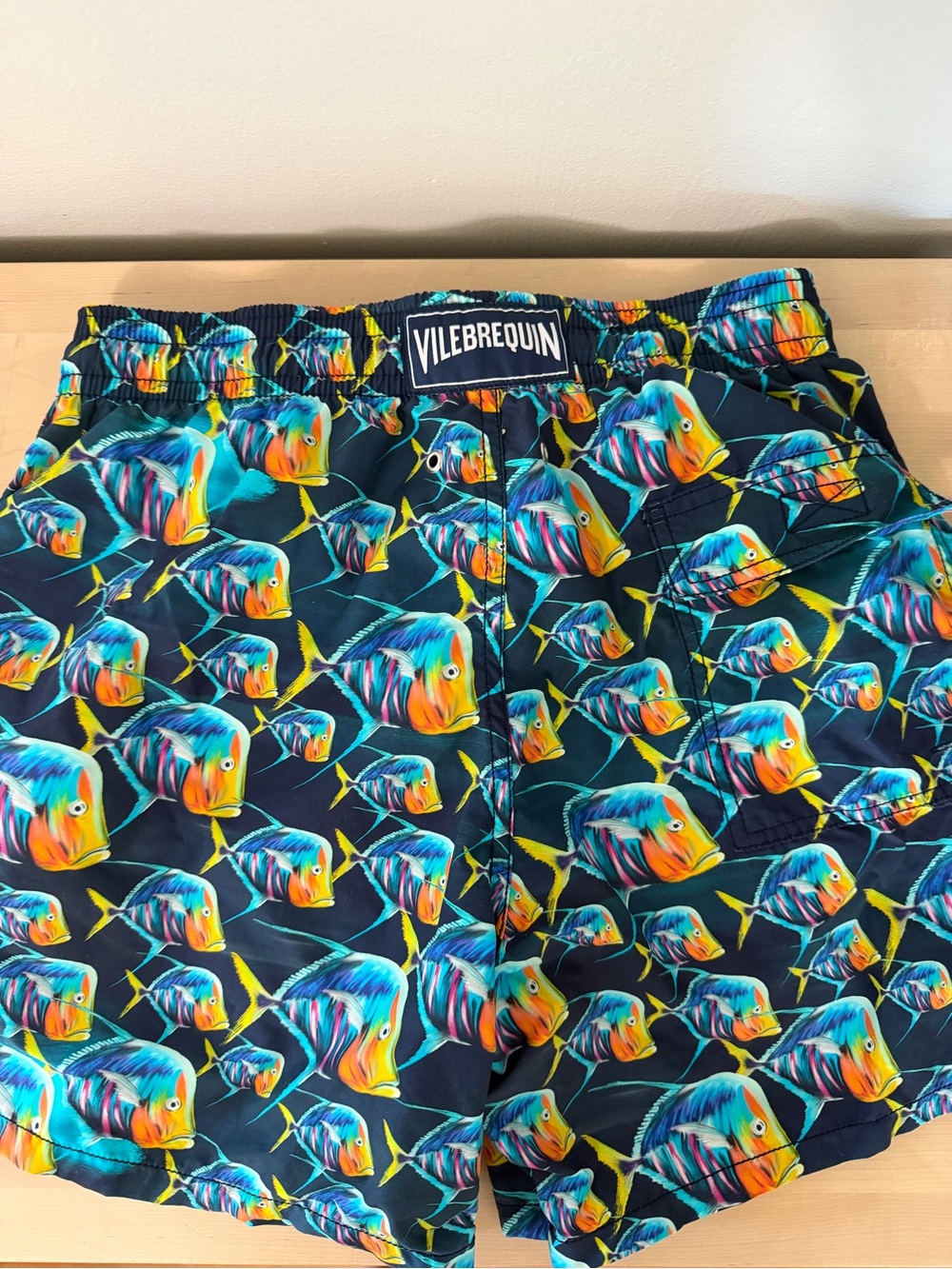 Vilebrequin Navy Swim Shorts with Multicolor Tropical Fish
